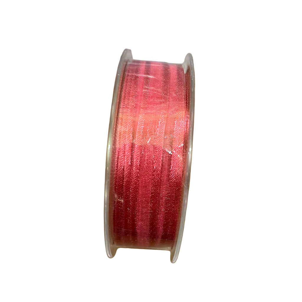 Bobine Ruban FUCHSIA Voile Bord Satin 10mm x 50m