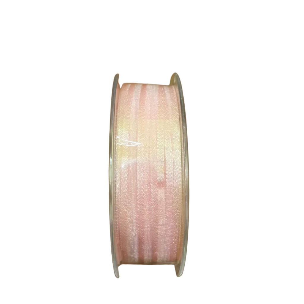 Bobine Ruban ROSE PÂLE Voile Bord Satin 10mm x 50m