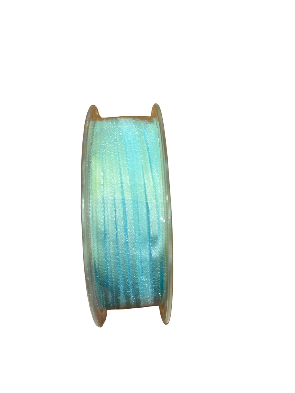 Bobine Ruban BLEU CIEL Voile Bord Satin 10mm x 50m