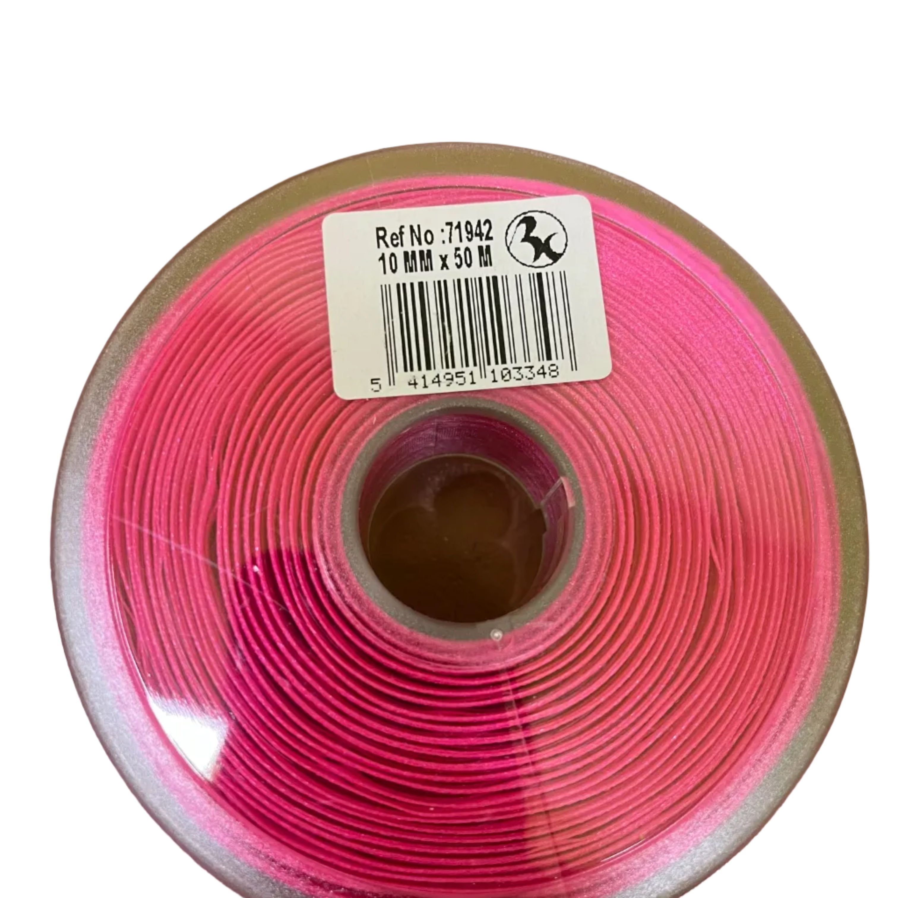 Bobine Ruban ROSE FLASHY Voile Bord Satin 10mm x 50m