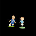 2 Figurines Joueurs de Foot Bleu 6 cm - Décoration Gâteau | PatisShop