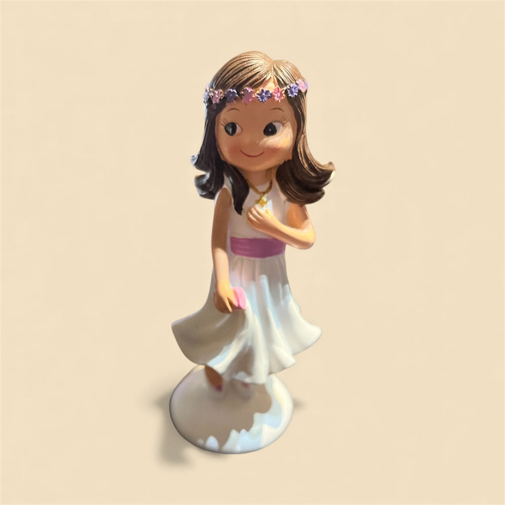Figurine Fille Communion 15 cm - Décoration Gâteau Communion | JuliePatisShop