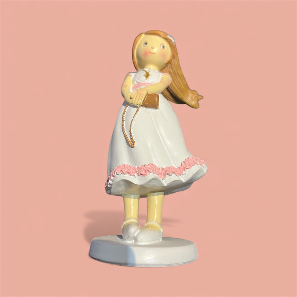 Figurine Fille Communion 15 cm - Décoration Gâteau Communion | JuliePatisShop