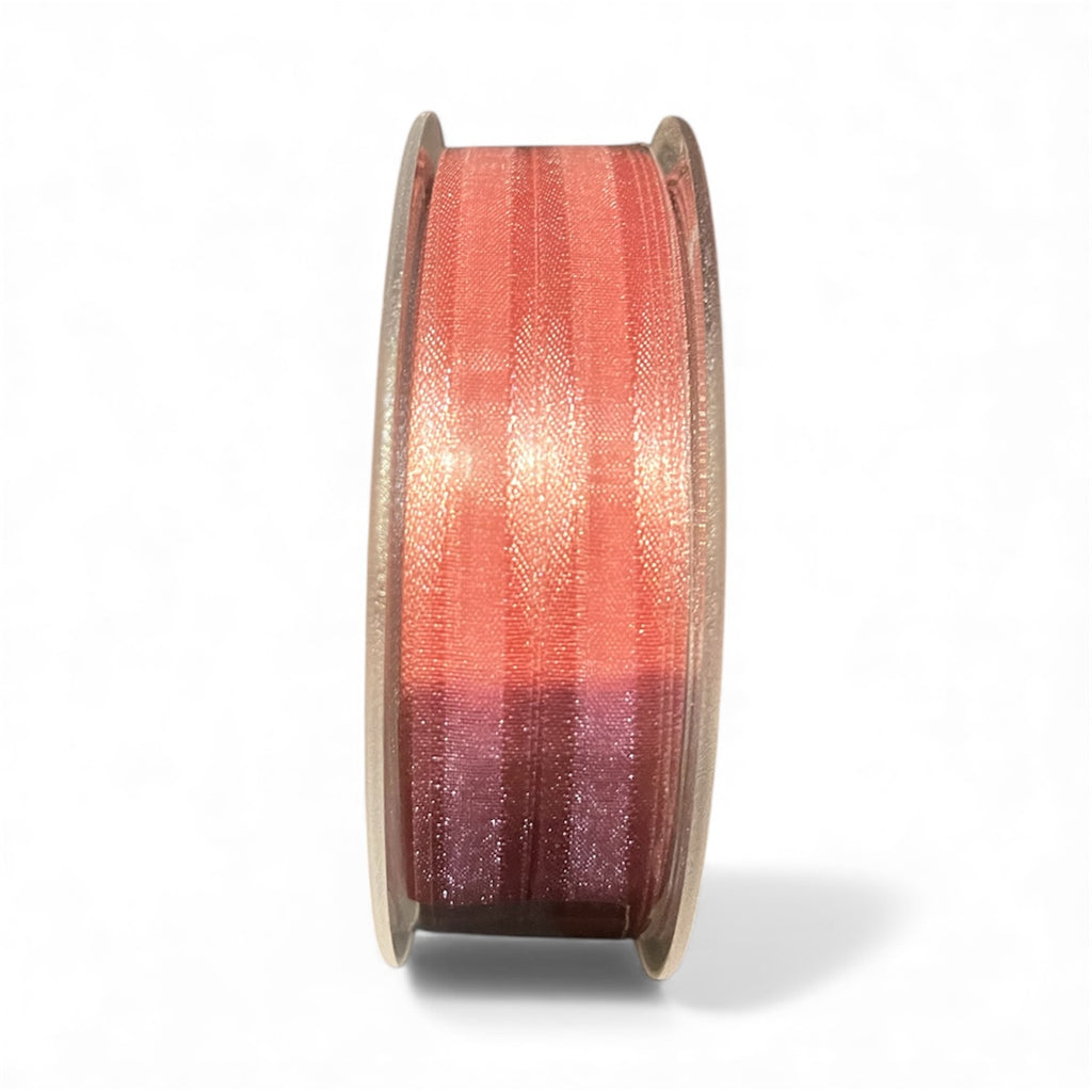 Bobine Ruban CORAIL Voile Bord Satin 10mm X50 M