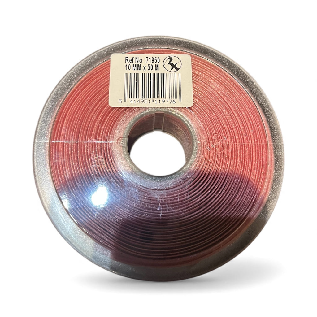 Bobine Ruban CORAIL Voile Bord Satin 10mm X50 M