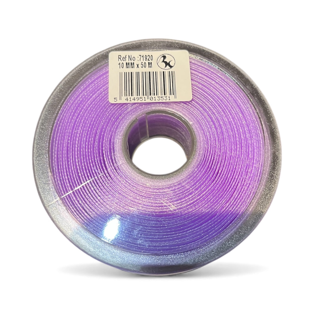 BOBINE RUBAN LILAS VOILE BORD SATIN 10MM X 50 M