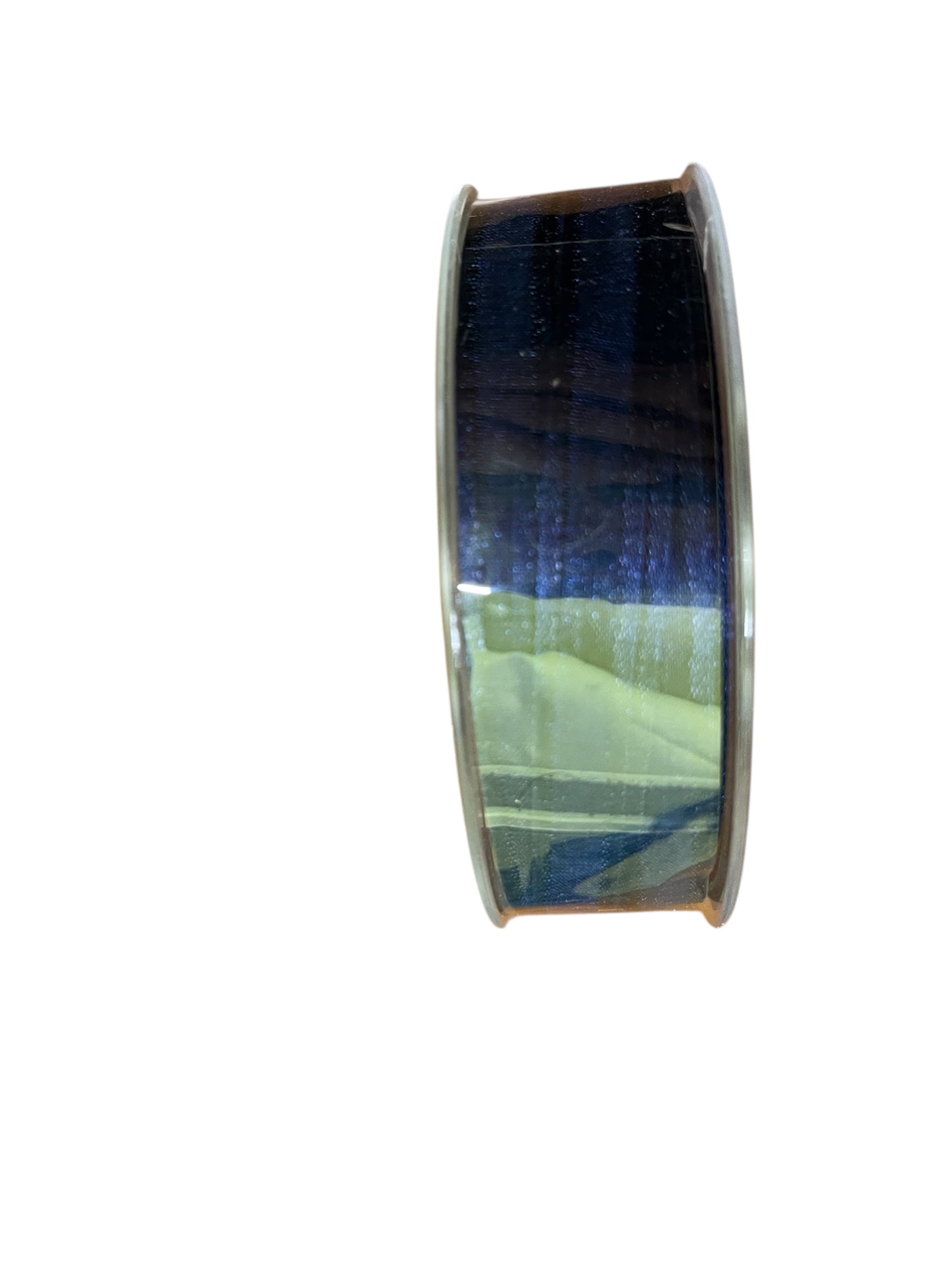 Bobine Ruban BLEU FONCÉ Voile Bord Satin 10mm x 50m